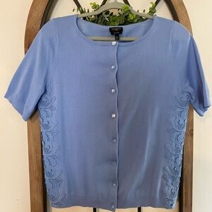 Talbots Blue Lace Detail Women's Top